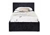 3ft Single Berlinda Fabric upholstered ottoman bed frame Black Crushed Velvet 3