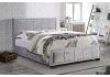 5ft King Size Hannah Fabric upholstered Silver Velvet bed frame 4
