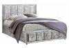 5ft King Size Hannah Fabric upholstered ottoman bed frame Steel Crushed Velvet 7
