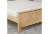 4ft6 Double Kenji Chevron Real Oak Wood Bed Frame 2