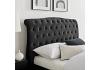 4ft6 Double Roz Black fabric upholstered bed frame bedstead 4
