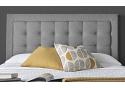 4ft6 Double Grey ottoman fabric upholstered,Square, buttoned storage gas lift up bed frame 3