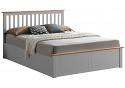 5ft King Size Malmo Pearl Grey Wooden Ottoman Storage Lift Up Bed Frame 5