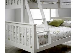 White Painted Wood Triple Sleeper. 3ft & 4ft Wooden Bunk Bed 3