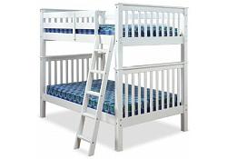 4ft small double Malvern white wood bunk bed frame 2