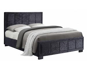 4ft Small Double Hannah Fabric upholstered black velvet bed frame