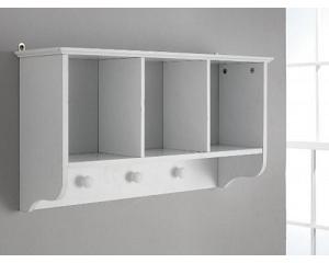 White wooden finish 3 section wall unit