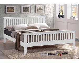 3ft Single Turin White Wood Bed Frame. High Foot End