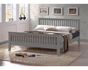 5ft King Size Turin Grey Finish Wood Bed Frame. High Foot End
