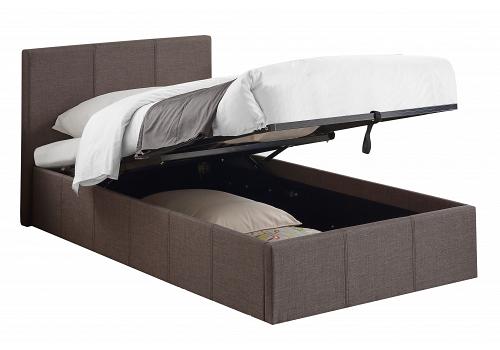 3ft Single Berlinda Fabric upholstered ottoman bed frame Grey 1