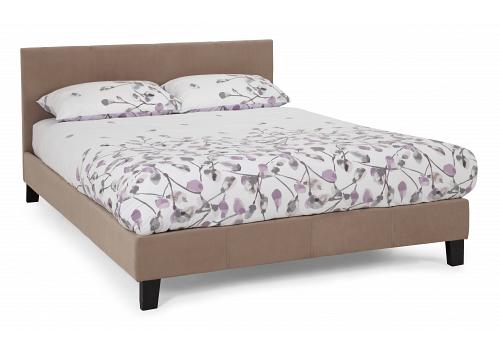 4ft6 Evelyn Latte Coloured Upholstered Fabric Bed Frame 1