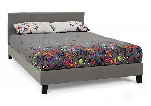 4ft6 Evelyn Steel Coloured Upholstered Fabric Bed Frame 1