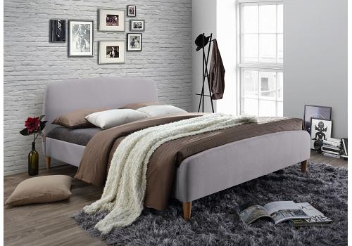 4ft6 Double Geneva Light Grey Upholstered Bed Frame 1