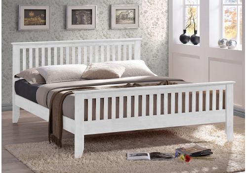 3ft Single Turin White Wood Bed Frame. High Foot End 1